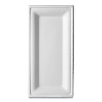 ECOEPP024NFA Vanguard Renewable and Compostable Sugarcane Plates, 5 x 10, White, 500/Carton