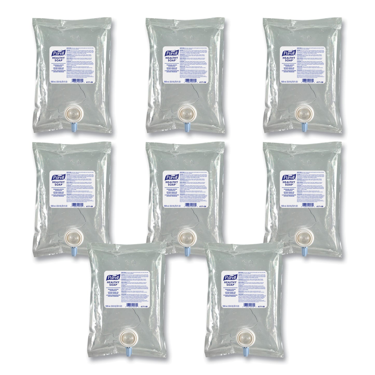 GOJ417108CT HEALTHY SOAP Premium Lotion Handwash Refill, Waterfall Scent, 1,000 mL, 8/Carton