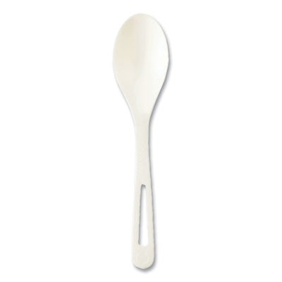 WORSPPS6DP Cutlery Dispenser Refills, Spoon, Plastic, Light Beige, 100/Bag, 10 Bags/Carton WORLD CENTRIC