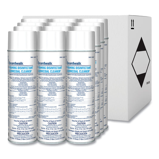 BWK343ACT Foaming Disinfectant Germicidal Cleaner, Flowery Scent, 19 oz Aerosol Can, 12/Carton