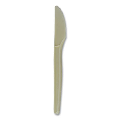 WNAEPS001PK EcoSense Renewable Plant Starch Cutlery, Knife, Plastic, Cream, 50/Pack