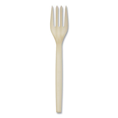 WNAEPS002PK EcoSense Renewable Plant Starch Cutlery, Fork, Plastic, Cream, 50/Pack