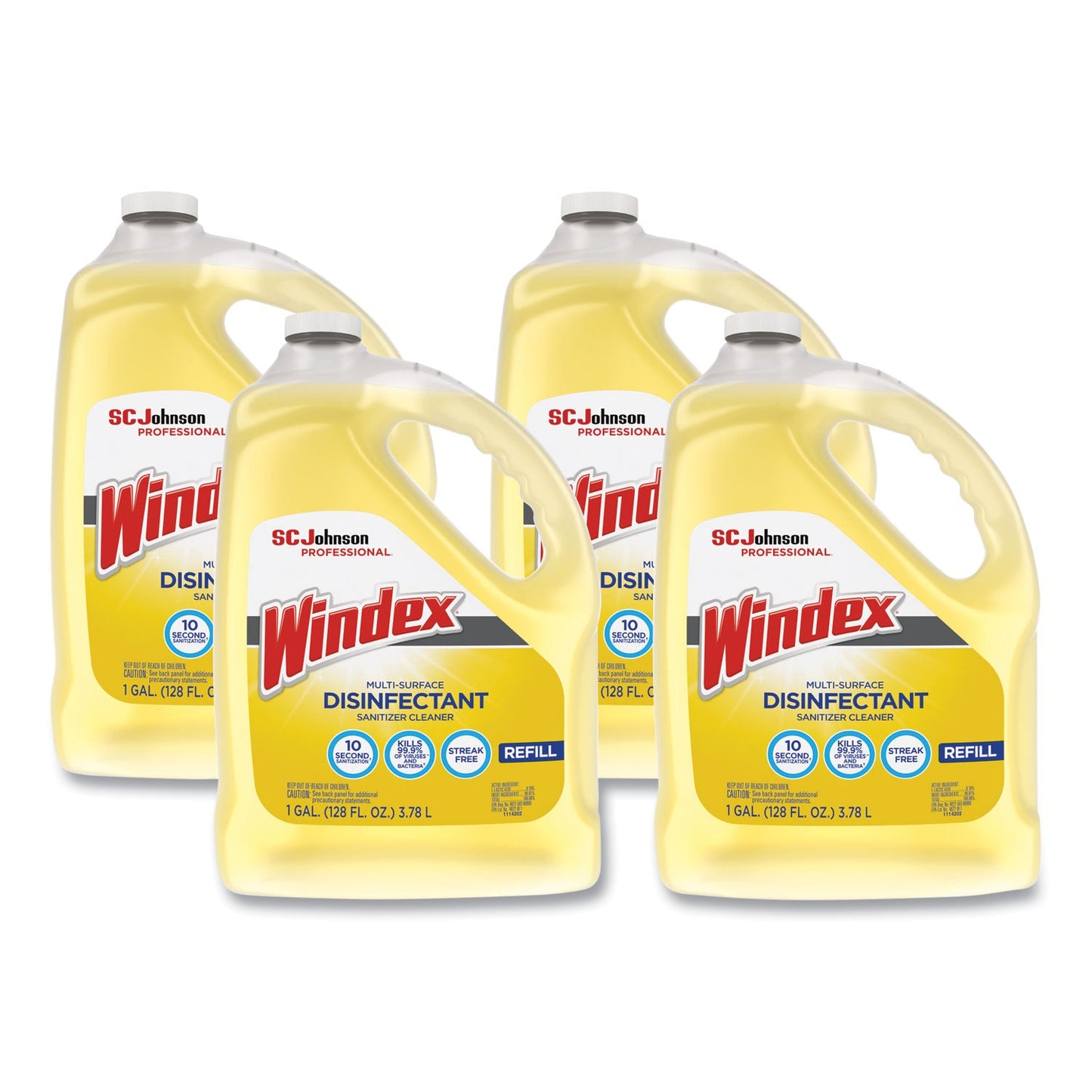 SJN682265 Multi-Surface Disinfectant Cleaner, Citrus, 1 Gal Bottle, 4/carton Windex