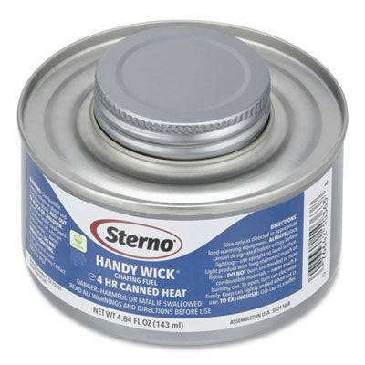 STE10364 Handy Wick Chafing Fuel, Methanol, 4 Hour Burn, 4.84 oz Can, 24/Carton