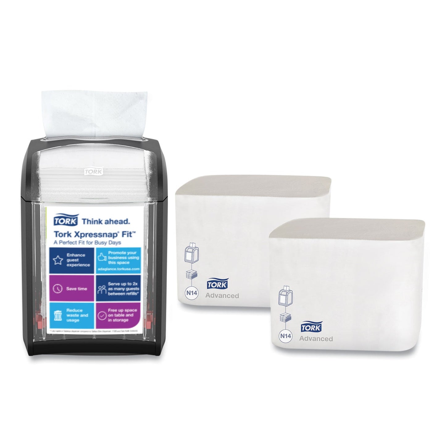 TRK800723 Xpressnap Fit Starter Pack, 4 x 6 x 7, Black Tork