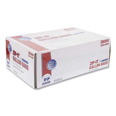 RPPZBG1011 Zipper Bags, Gallon, 10.5" x 10.98", Clear, 250/Carton