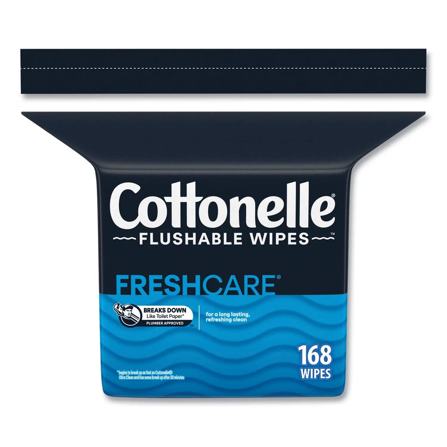 KCM10358EA Fresh Care Flushable Cleansing Cloths, 1-Ply, 5 x 7.25, White, 168/Pack Cottonelle