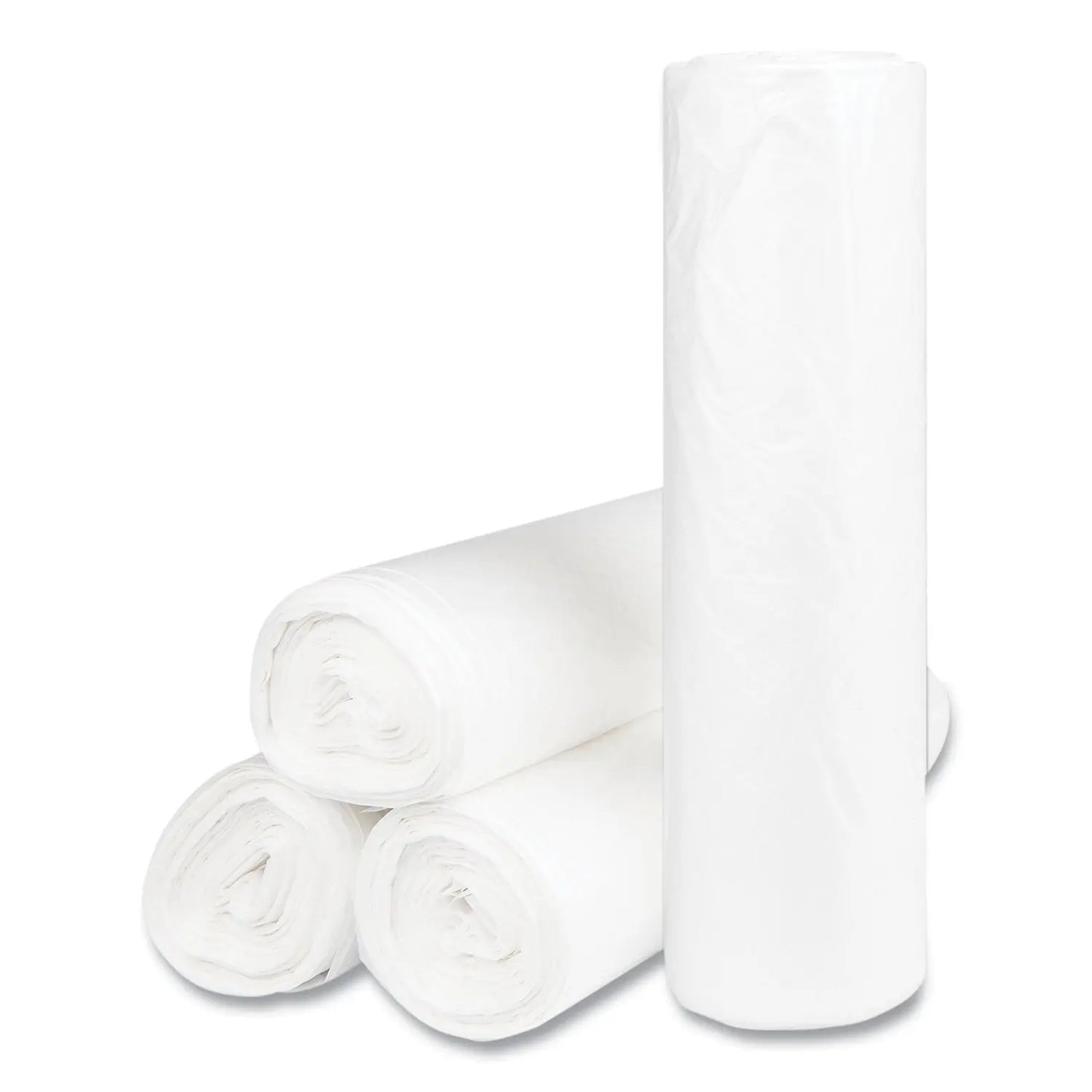 IBSS434814N High-Density Commercial Can Liners, 56 Gal, 14 mic, 43" x 48", Clear, Interleaved Roll, 25 Bags/Roll, 8 Rolls/Carton Inteplast Group