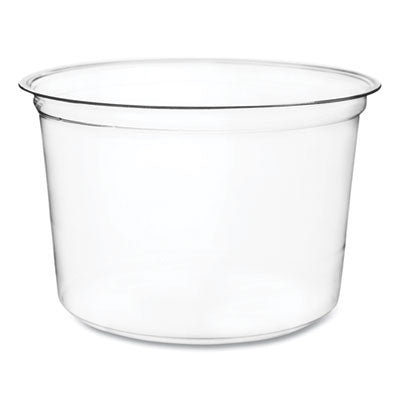 VEGCFDC16 Round Deli Pots, Compostable, 16 oz, 4.6 Diameter x 3" h, Clear, Plastic, 500/Carton