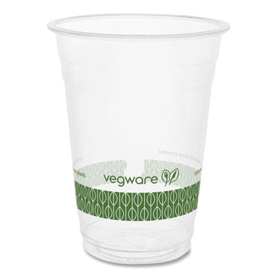 VEGR500YG 96-Series Cold Cup, 16 oz, Plastic, Clear/Green, 1,000/Carton VEGWARE