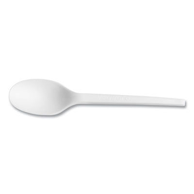 VEGVWSP65 White CPLA Cutlery, General Purpose Spoon, Plastic, 1,000/Carton VEGWARE