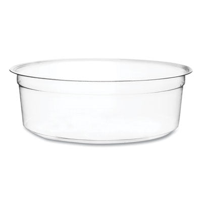 VEGCFDC08 Round Deli Pots, Compostable, 8 oz, 4.6" Diameter x 1.5" h, Clear, Plastic, 500/Carton