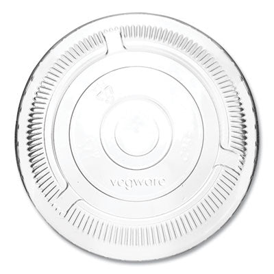 VEGC96FCH 96 Series Cold Cup Lids, Fits Vegware 96-Series Cold Cups, Plastic, Clear, 1,000/Carton VEGWARE