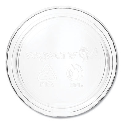 VEGCF736 Portion Pot Lids, Fits Vegware 2 oz to 4 oz Portion Pots, Plastic, Clear, 2,000/Carton VEGWARE