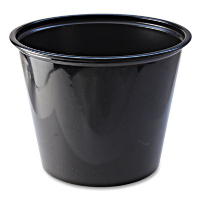 FABPC550B Portion Cups, 5.5 oz, Plastic, Black, 125/Sleeve, 20 Sleeves/Carton