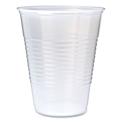 FABRK9 RK Ribbed Cold Drink Cups, 9 oz, Plastic, Clear, 100/Sleeve, 25 Sleeves/Carton