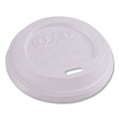 ECOEPECOLID8 EcoLid Renewable/Compostable Hot Cup Lids, Fits 8 oz Hot Cups, Plastic, White, 50/Packs, 16 Packs/Carton