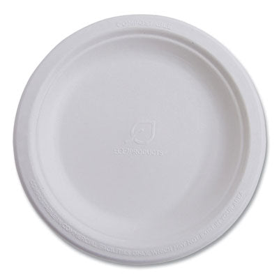 ECOEPP005NFA Vanguard Renewable And Compostable Sugarcane Plates, 10" Dia, White, 500/carton