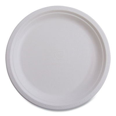 ECOEPP016NFA Vanguard Renewable And Compostable Sugarcane Plates, 6" Dia, White, 1,000/carton
