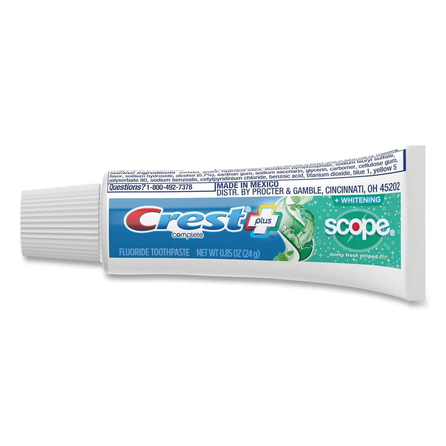 PGC04365 Complete Whitening Toothpaste + Scope, Mint, 0.85 oz Tube, 72/Carton Crest