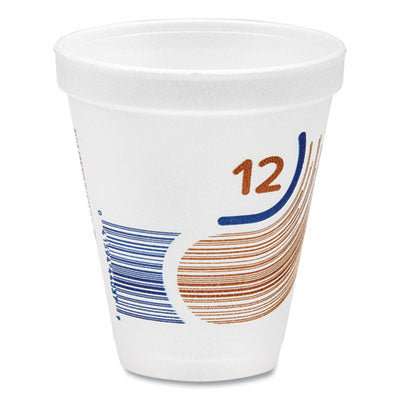 DCC12J16B Breeze Hot/Cold Insulated Foam Drinking Cups, 12 oz, Brown/White/Blue, 1,000/Carton