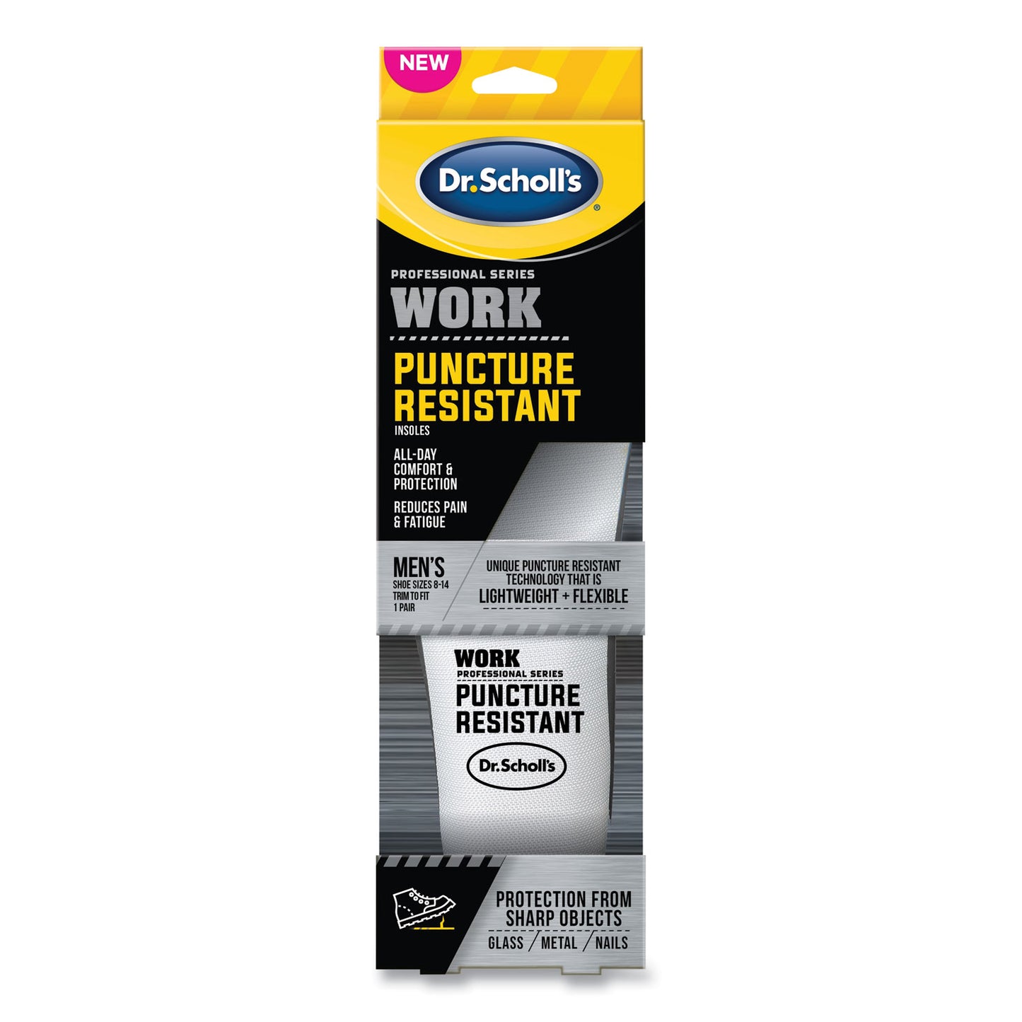 DSC00293 Professional Series Work Puncture Resistant Insoles for Men, Men's Sizes 8 to 14, Black Dr. Scholl's