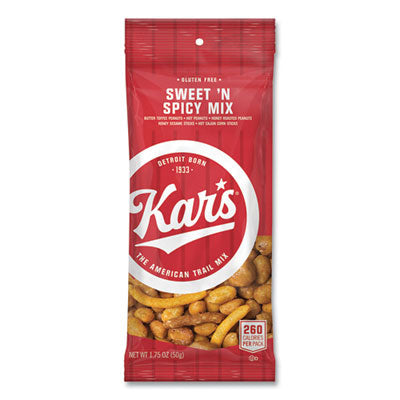 OFXSN08384 Trail Mix, Sweet 'N Spicy Mix, 1.75 oz Packet, 24/Box KAR'S NUTS