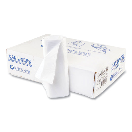 IBSS334016N High-Density Commercial Can Liners, 33 gal, 16 mic, 33" x 40", Clear, Interleaved Roll, 25 Bags/Roll, 10 Rolls/Carton
