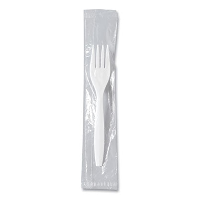 SCCMOW10007 Regal Mediumweight Cutlery, Individually Wrapped, Fork, Plastic, White, 1,000/Carton DART