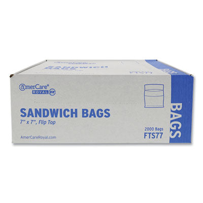 RPPFTS77 Flip Top Bag, 7" x 7", Clear, 2,000/Carton