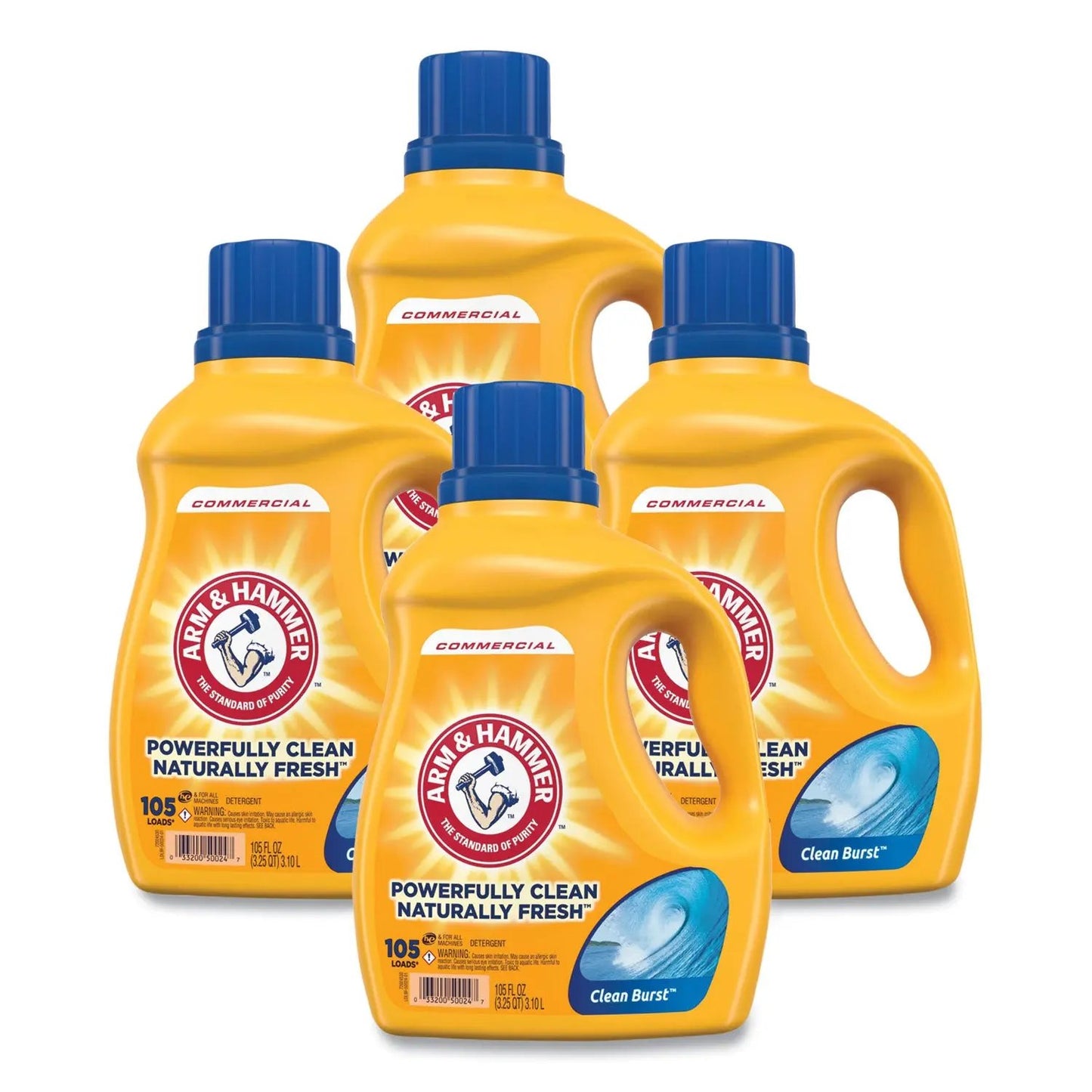 CDC3320050024 Dual HE Clean-Burst Liquid Laundry Detergent, 105 oz Bottle, 4/Carton Arm & Hammer