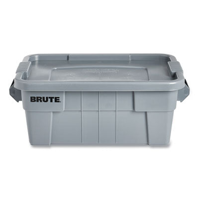 RCP9S30GRAEA Brute Tote With Lid, 14 Gal, 27.5" X 16.75" X 10.75", Gray RUBBERMAID COMMERCIAL PROD.