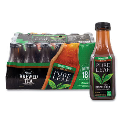 GRR22002027 Pure Leaf Unsweetened Iced Black Tea, 16.9 oz Bottle, 18/Carton