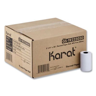 KRTGSTR225050 Thermal Paper Rolls, 2.25" x 50 ft, White, 50/Carton KARAT BY LOLLICUP
