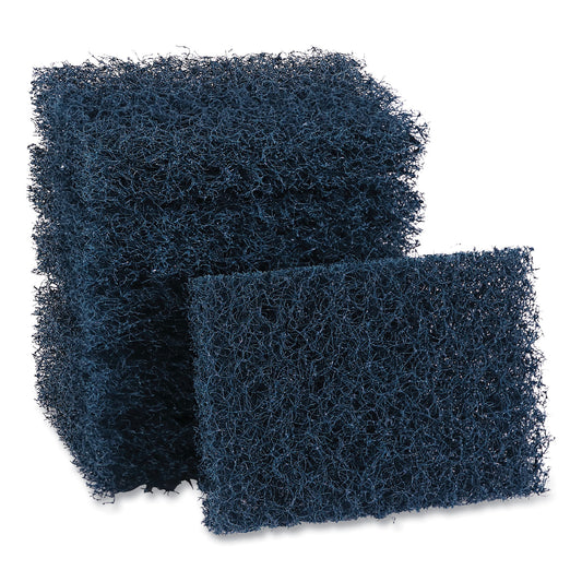 BWK188 Extra Heavy-Duty Scouring Pad, 3.5 x 5, Dark Blue, 20/Carton