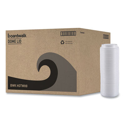 BWKHOTWH8 Hot Cup Lids, Fits 8 oz Hot Cups, Plastic, White, 50/Sleeve, 20 Sleeves/Carton BOARDWALK