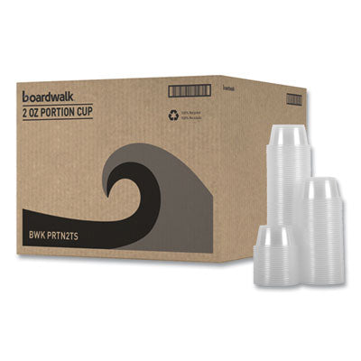 BWKPRTN2TS Souffle/Portion Cups, 2 oz, Plastic, Clear, 125/Sleeve, 20 Sleeves/Carton BOARDWALK