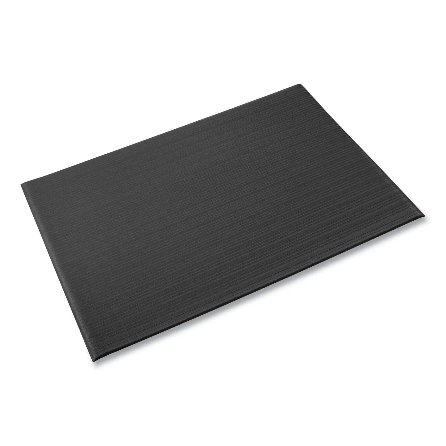 CWNFL3612BK Ribbed Vinyl Anti-Fatigue Mat, Rectangular, Black Ribbed Surface, 36" x 12 ft Crown