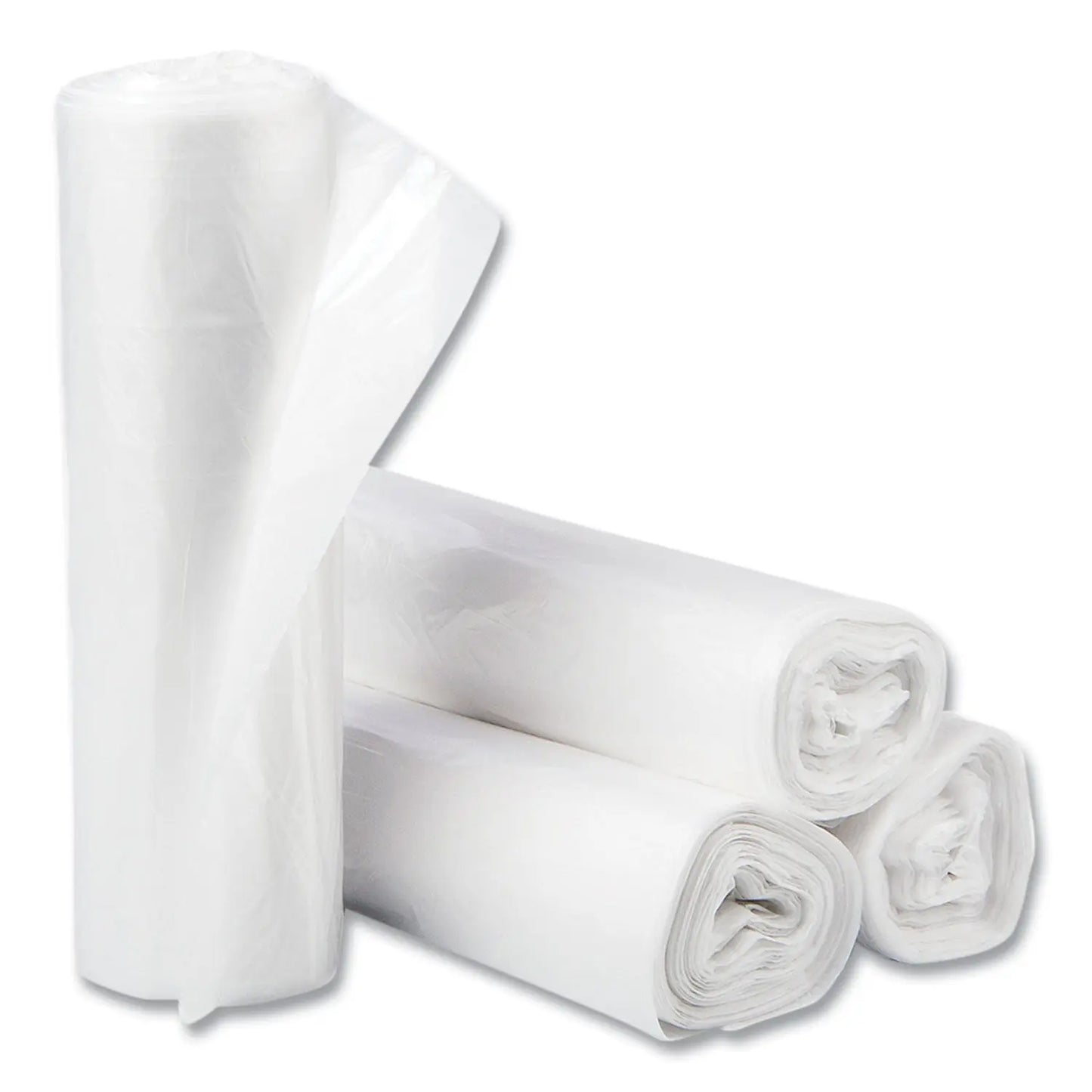 IBSS303710N High-Density Commercial Can Liners, 30 Gal, 10 mic, 30" x 37", Clear, Interleaved Roll, 25 Bags/Roll, 20 Rolls/Carton Inteplast Group