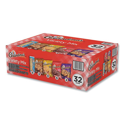 LAY73977 Cookies Variety Tray, Assorted Flavors, (6) 3.25 oz, (26) 2.5 oz, 32 Bags/Carton