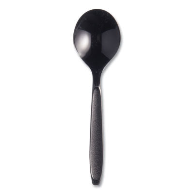 SCCRSKS0004 Reliance Mediumweight Cutlery, Soup Spoon, Plastic, Black, 1,000/Carton