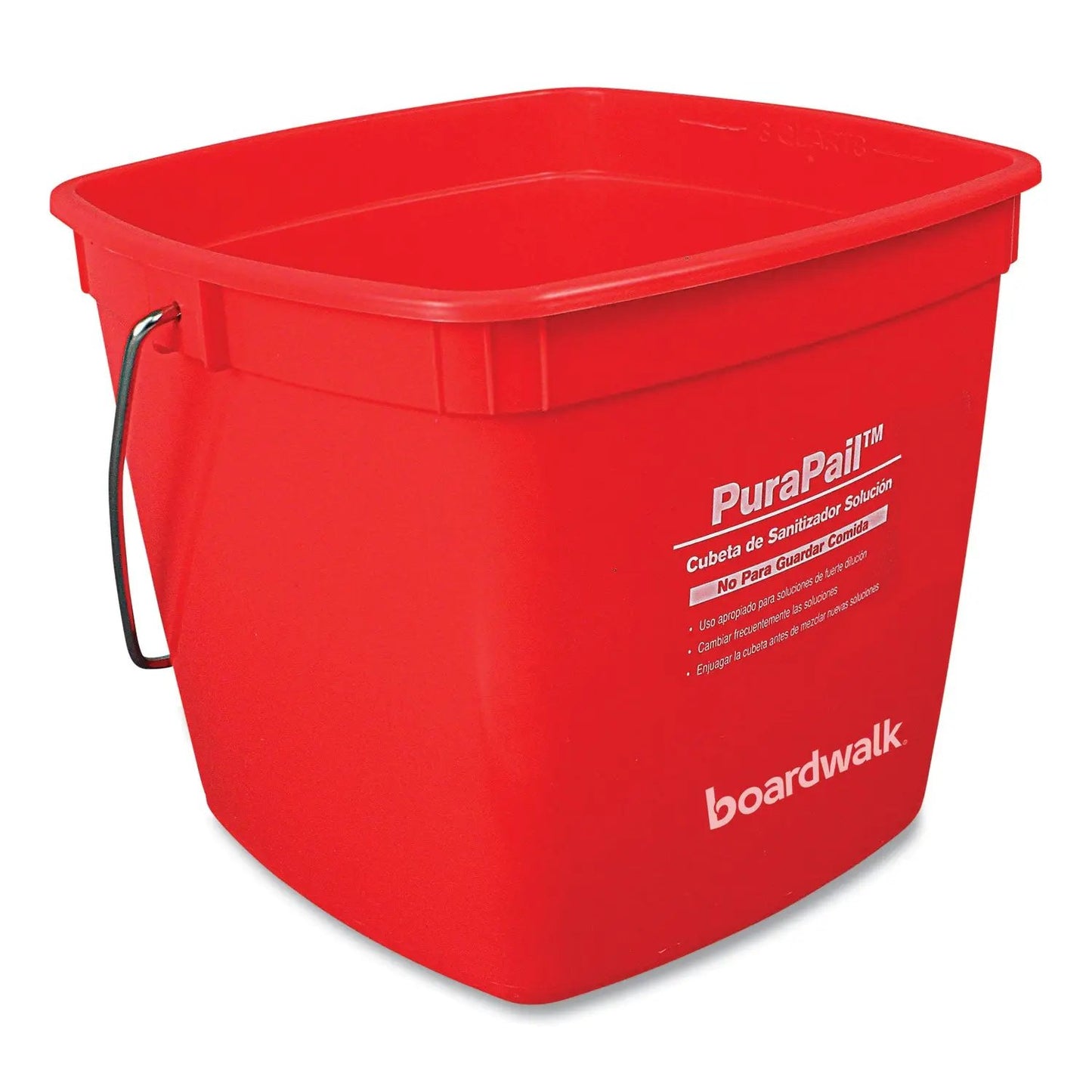 BWK6QTREDBKT PuraPail, 6 qt, Polypropylene, Red/White Boardwalk