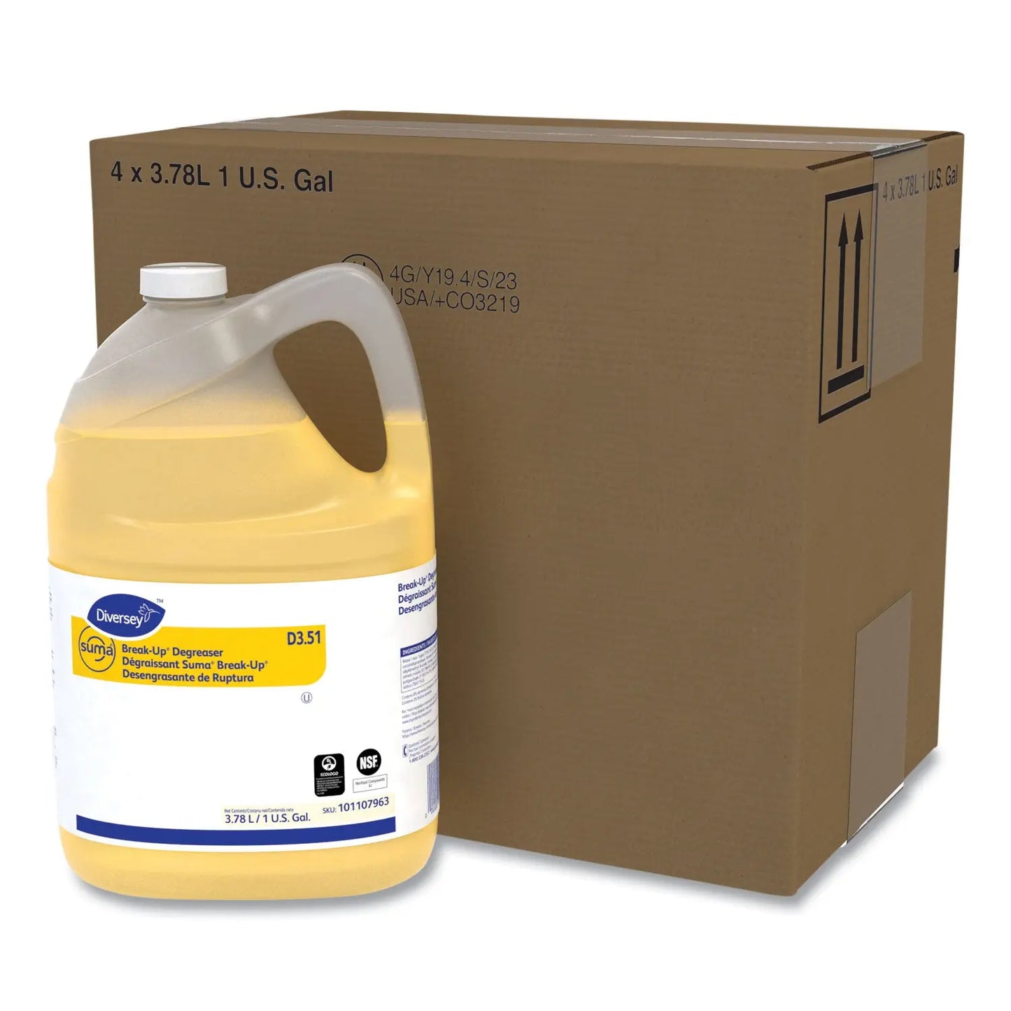 DVO101107963 Suma Break-Up Degreaser D3.51, Characteristic Scent, 1 gal Bottle, 4/Carton Diversey