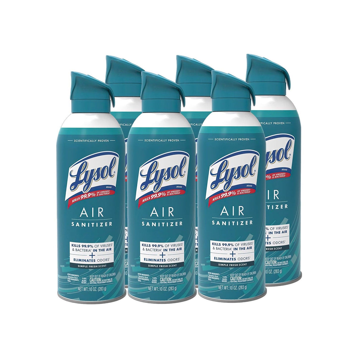 RAC99350CT Air Sanitizer Spray, Simple Fresh, 10 oz Aerosol Spray, 6/Carton LYSOL Brand