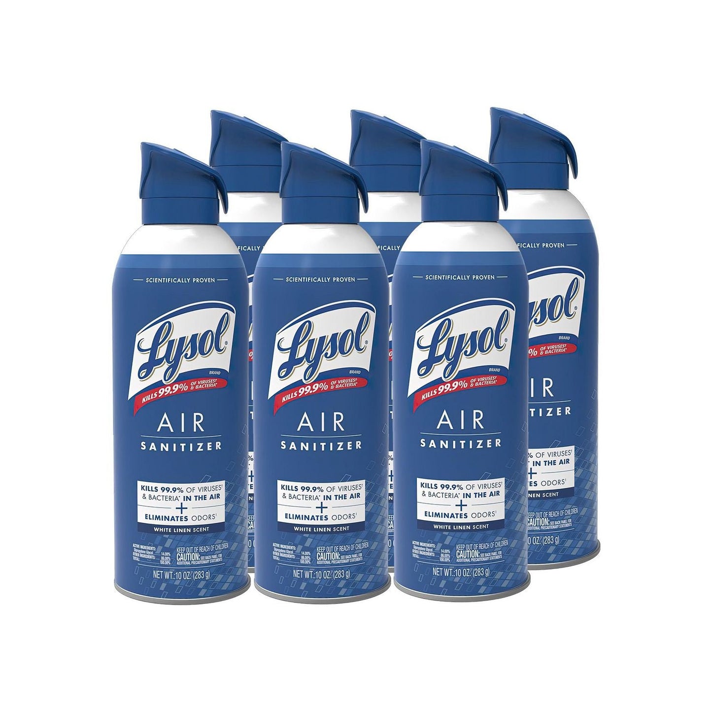 RAC99351CT Air Sanitizer Spray, White Linen, 10 oz Aerosol Spray, 6/Carton LYSOL Brand