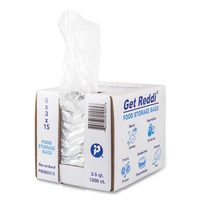 IBSPB060315 Food Bags, 112 oz., 6" x 3" x 15", Clear, 1,000/Carton