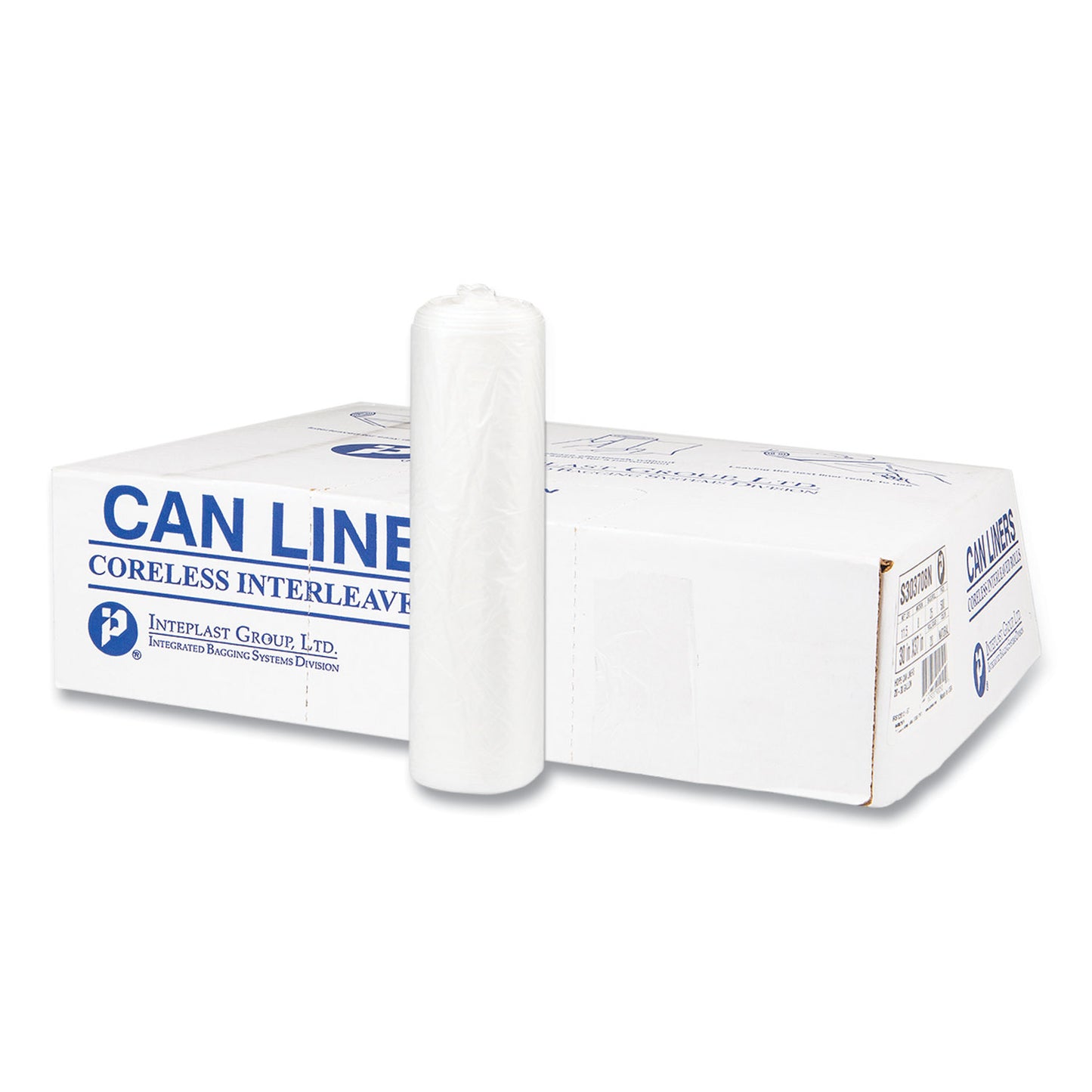 IBSS243306N High-Density Commercial Can Liners, 16 gal, 6 mic, 24" x 33", Natural, Interleaved Roll, 50 Bags/Roll, 20 Rolls/Carton Inteplast Group