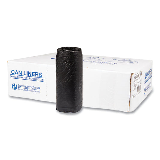 IBSS243308K High-Density Commercial Can Liners, 16 gal, 8 mic, 24" x 33", Black, Interleaved Roll, 50 Bags/Roll, 20 Rolls/Carton
