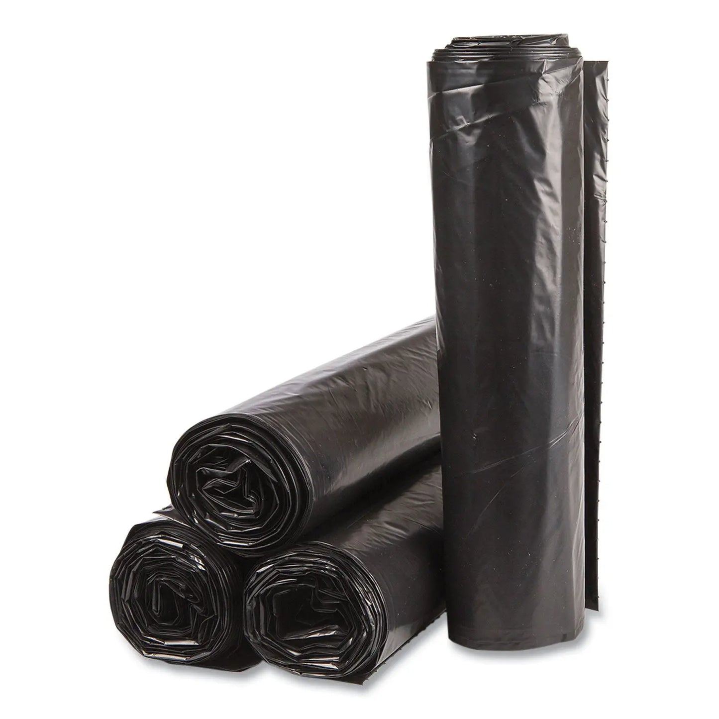 IBSVALH4048K22 High-Density Commercial Can Liner Value Pack, 45 gal, 19 mic, 40" x 46", Black, Interleaved Roll, 25 Bags/Roll, 6 Rolls/CT Inteplast Group