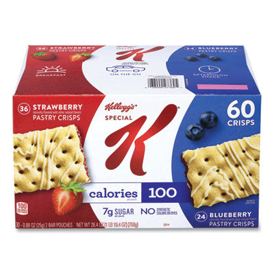 GRR22001007 Special K Pastry Crisps, (36) Strawberry; (24) Blueberry, 0.88 oz, 2/Pouch, 30 Pouches/Carton